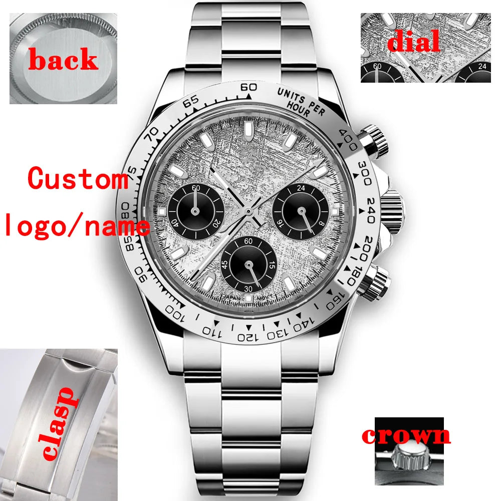 Montre Chronographe Homme Corgeut 39MM Quartz Seiko VK63 Acier Saphir Étanche 50M – CLEVI Paris