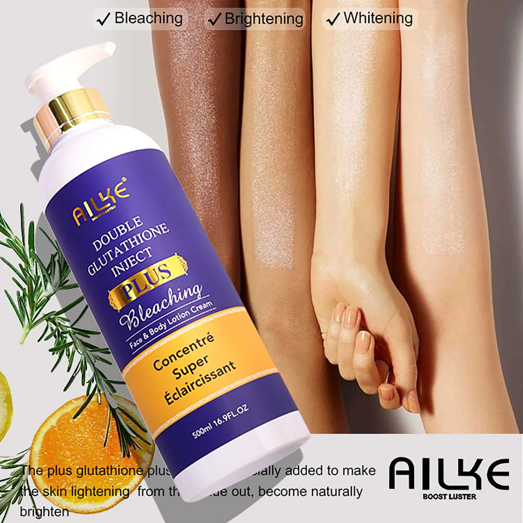 Gamme Double Glutathion PLUS AILKE – Sérum 24K Or, Lotion, Savon & Crème Anti-Taches – CLEVI Paris