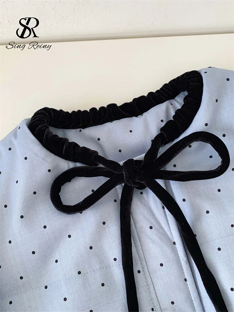 Veste courte femme rembourrée à pois – CLEVI Paris