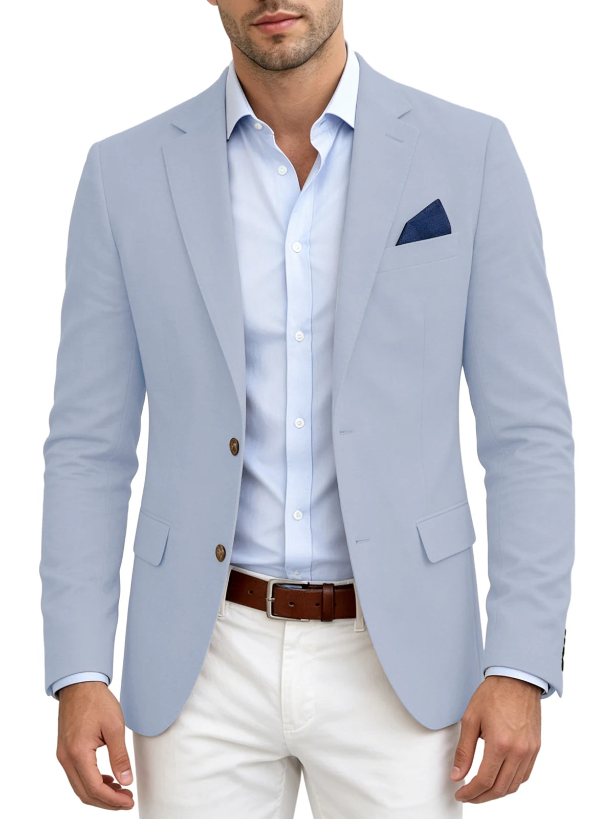 Blazer homme en lin mélangé, 2 boutons – CLEVI Paris