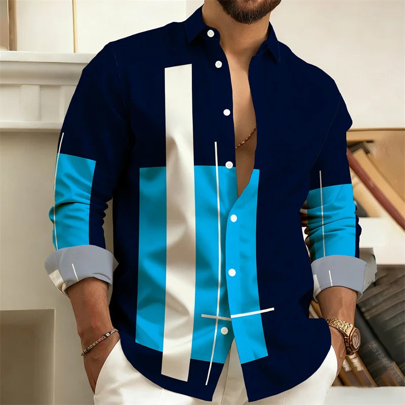 Chemise Homme Patchwork Géométrique – CLEVI Paris