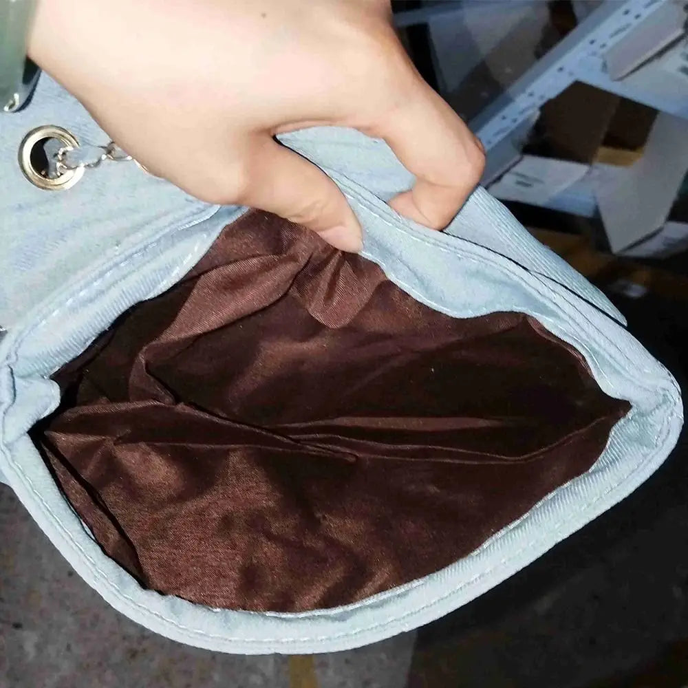 Sac baguette femme en toile, trois bleus – CLEVI Paris