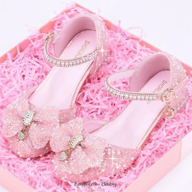 Sandales de cérémonie enfant à strass – CLEVI Paris