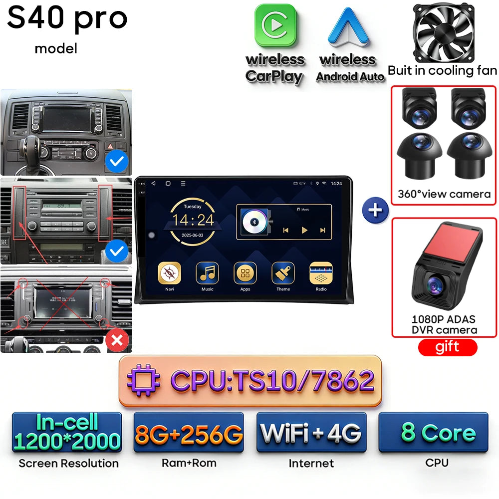 Autoradio Android 9″ VW Multivan T5 – CLEVI Paris