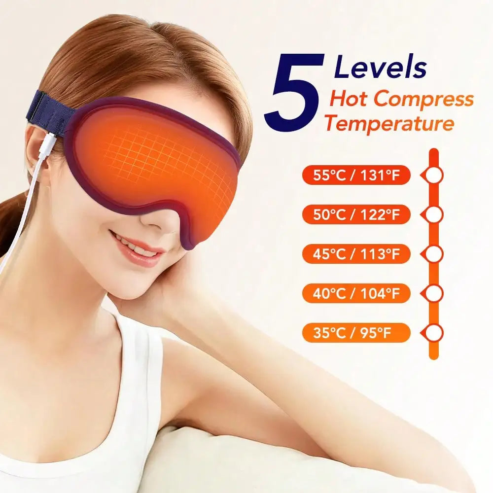 Masque yeux chauffant à vibrations USB-C – CLEVI Paris