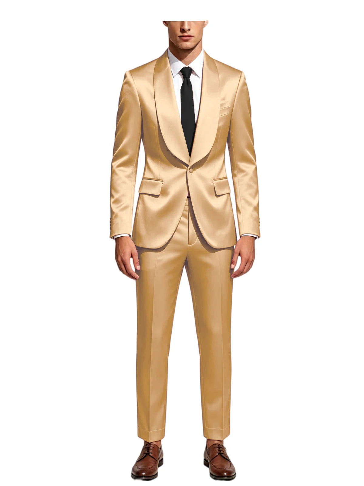 Smoking homme 2 pièces en satin – CLEVI Paris