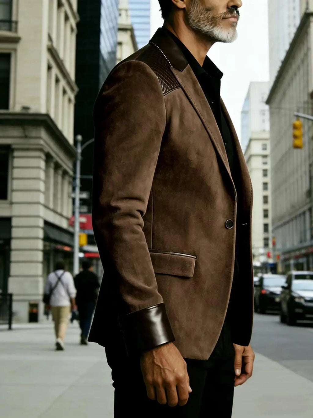 Blazer homme ajusté à détails crocodile – CLEVI Paris