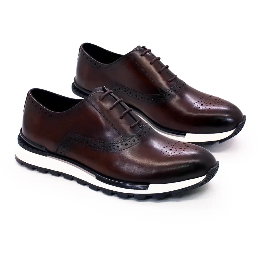 Sneaker Brogue Homme Cuir Premium Lacets | Doublure Agneau Imperméable 2 Coloris