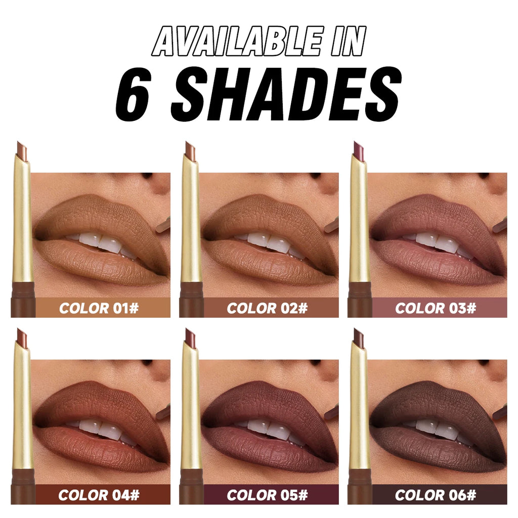 Crayon Contour Lèvres Mat PECOLOVERS – 6 Teintes, Longue Tenue & Embout Biseauté – CLEVI Paris