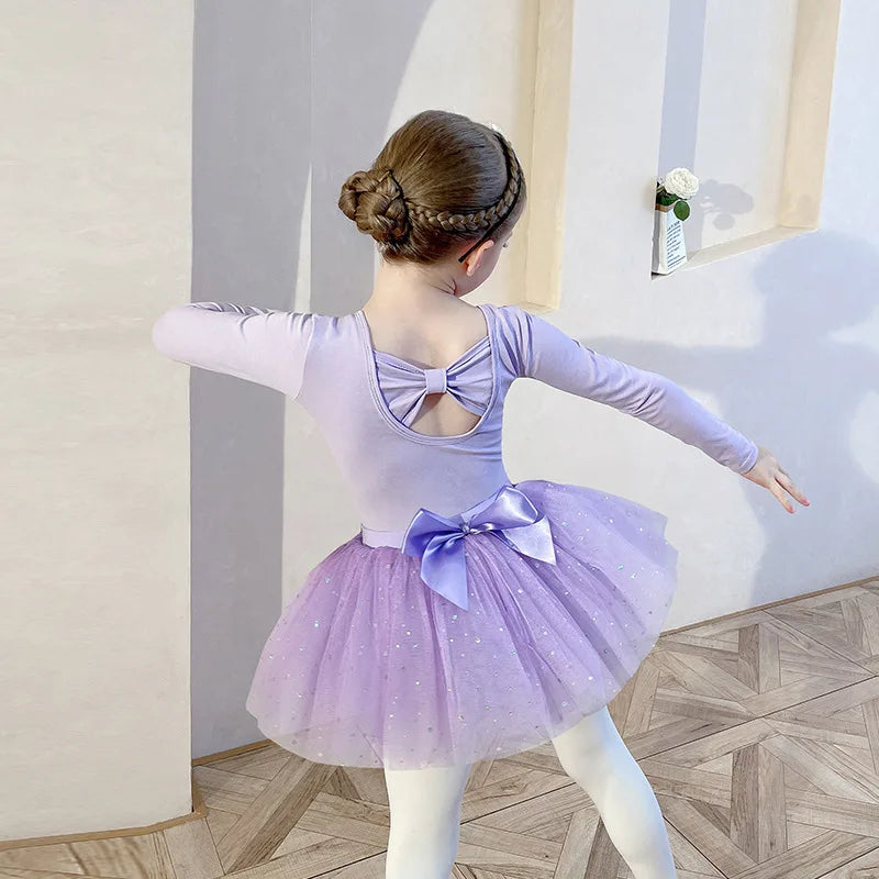 Robe tutu de danse fille à manches longues – CLEVI Paris