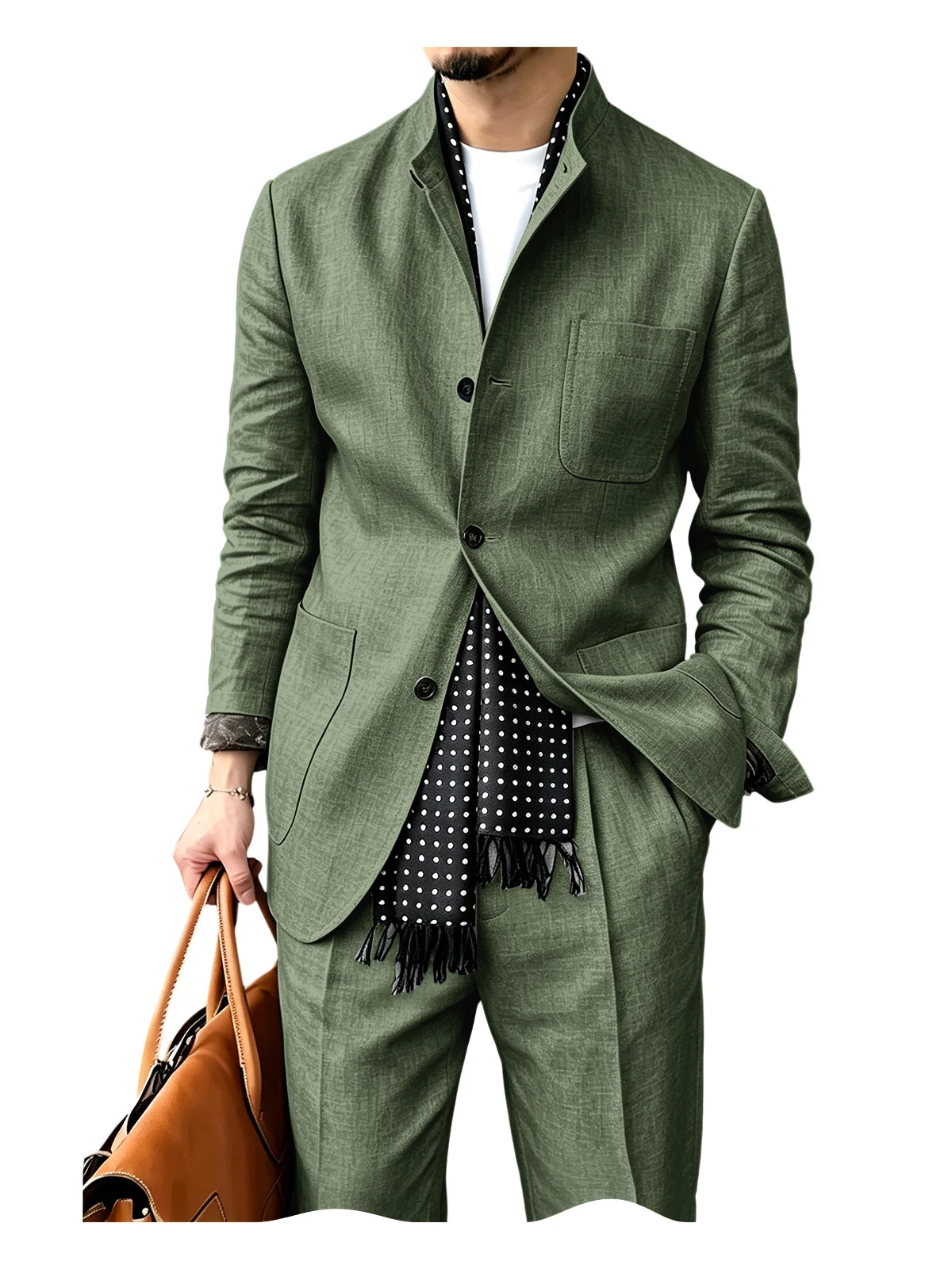 Costume homme 2 pièces en lin, veste et pantalon – CLEVI Paris