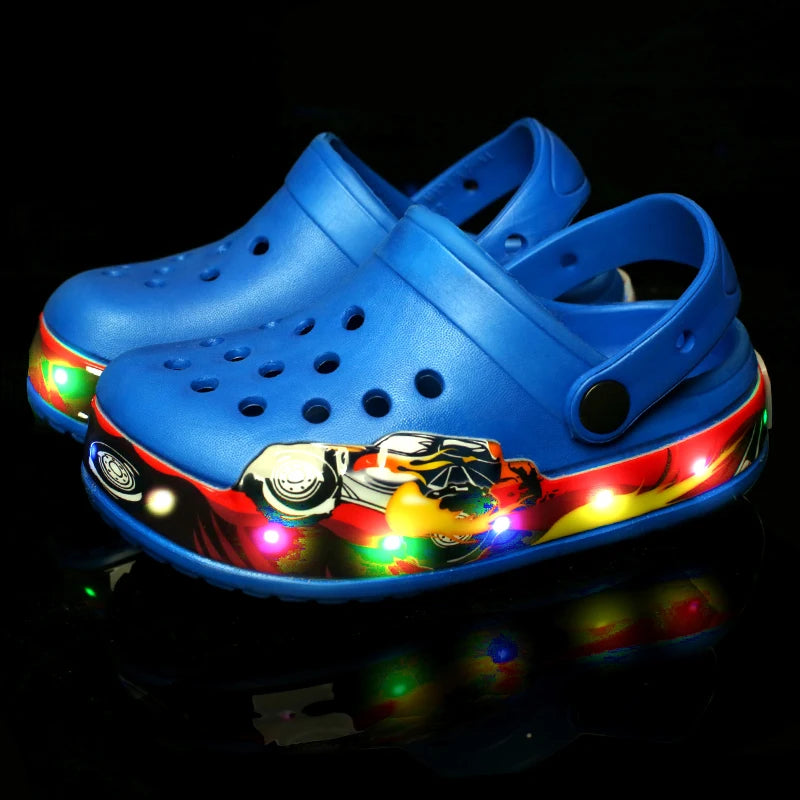 Sandales LED Lumineuses Enfant – Cartoon Antidérapantes Plage Été