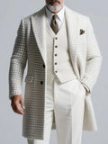 Manteau long homme à motif pied-de-poule – CLEVI Paris