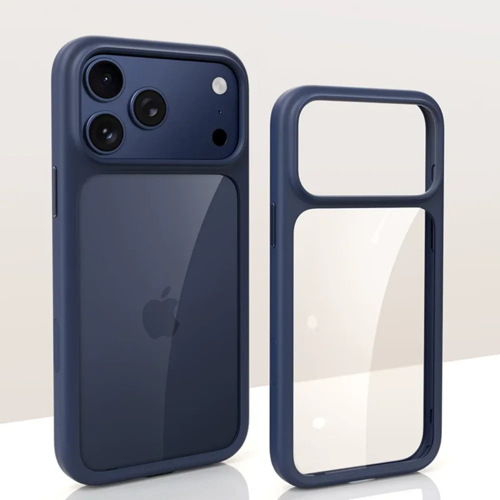 Coque iPhone transparente à boutons métal – CLEVI Paris