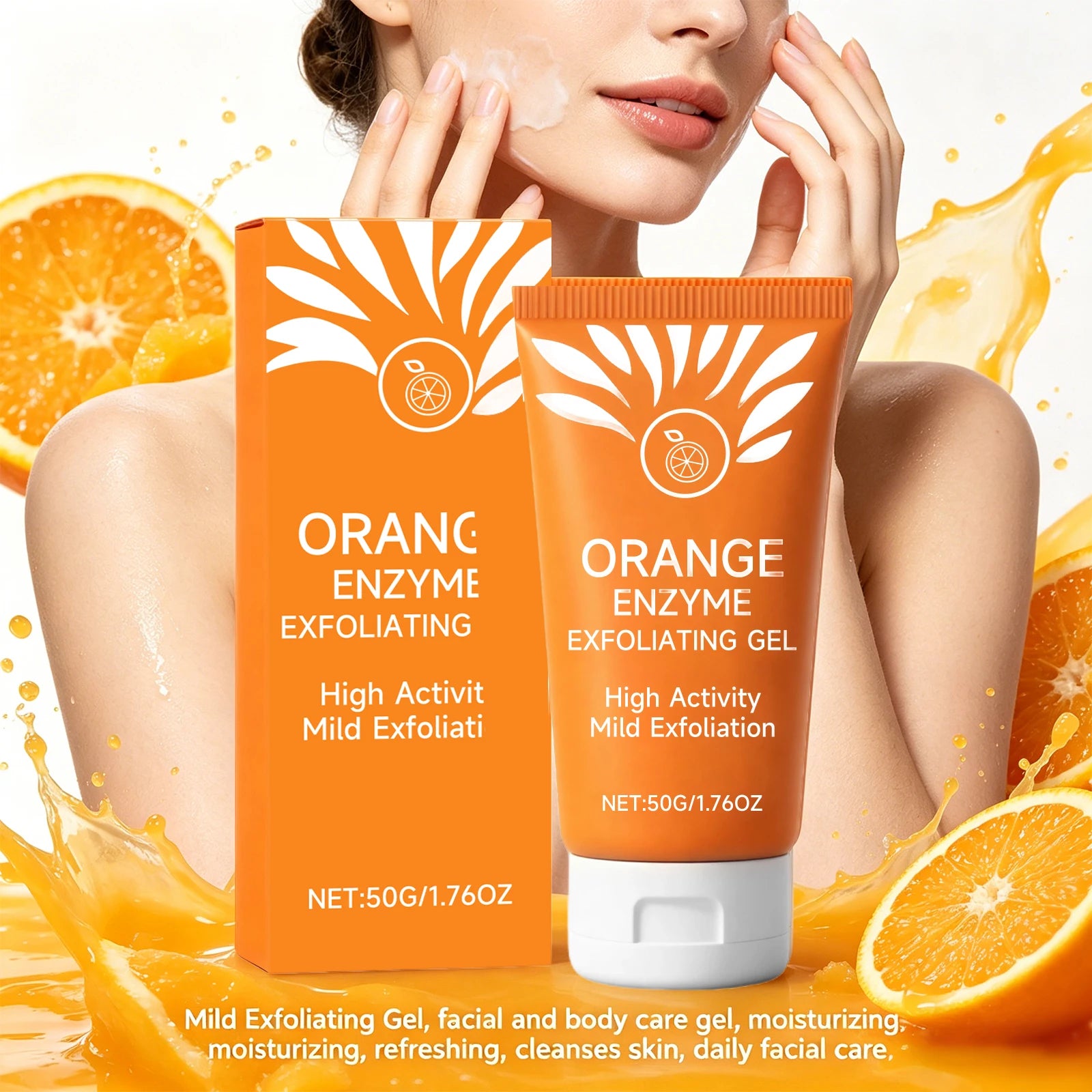 Gel Exfoliant Enzyme d'Orange 50g – Exfoliation Douce Visage & Corps, Nettoie les Pores – CLEVI Paris