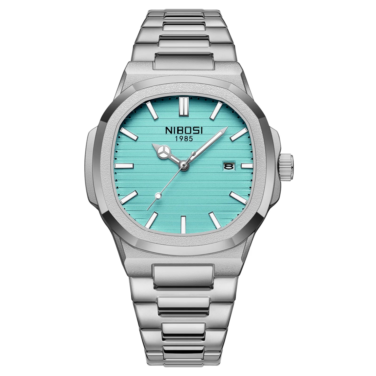Montre NIBOSI 2632 – Quartz Sport, Boîtier Carré Alliage, Bracelet Acier Inoxydable, Étanche 3 ATM – CLEVI Paris