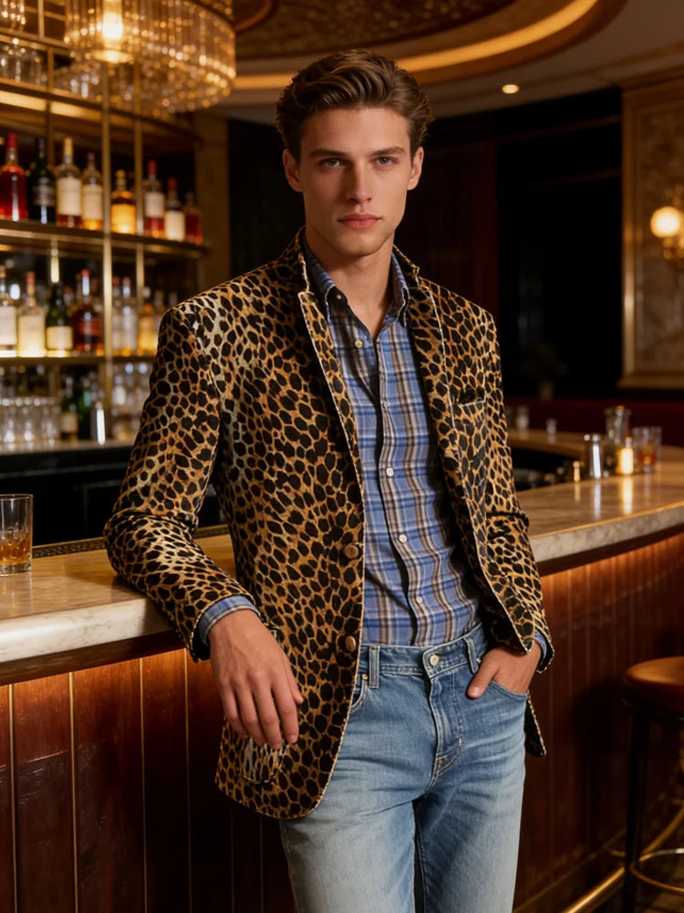Blazer Velours Homme Imprimé – CLEVI Paris