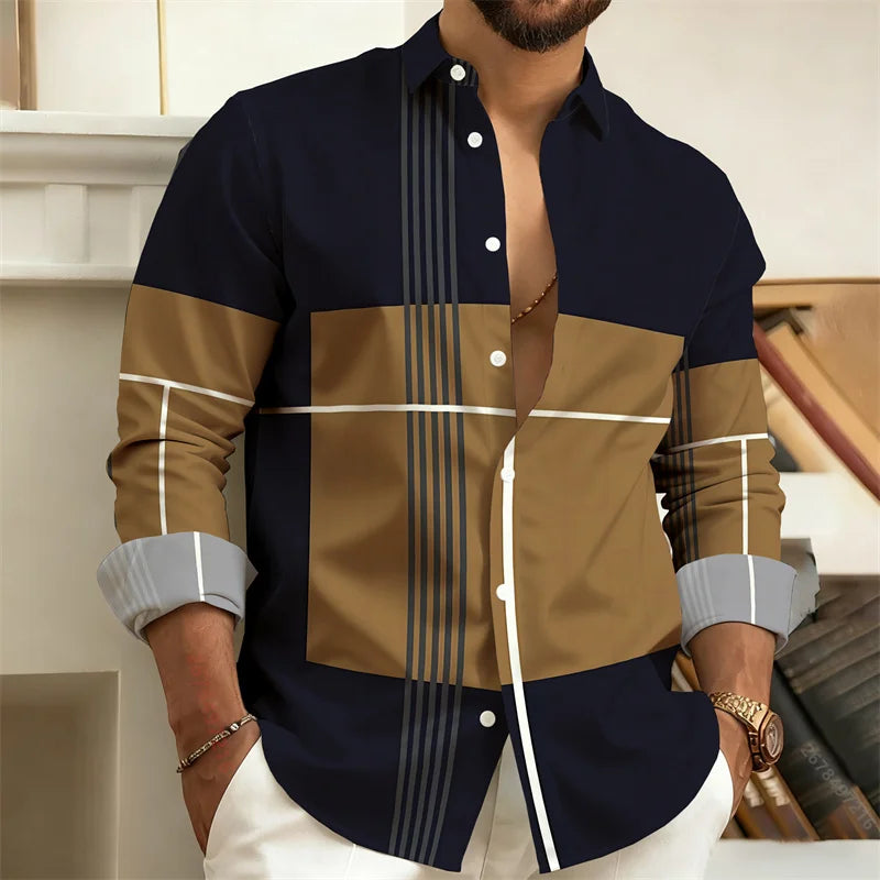 Chemise rayée homme manches longues – CLEVI Paris