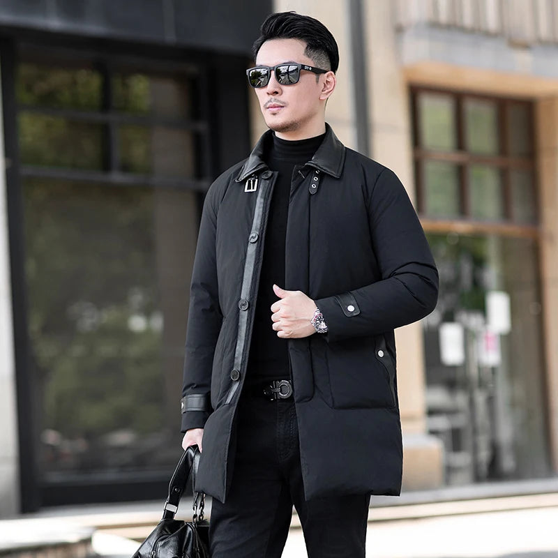 Manteau homme en duvet à finitions contrastées – CLEVI Paris