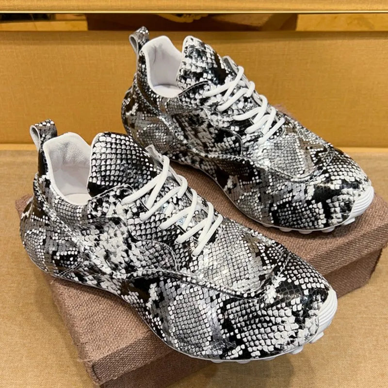 Sneakers Cuir Serpent Homme Multicolore – CLEVI Paris