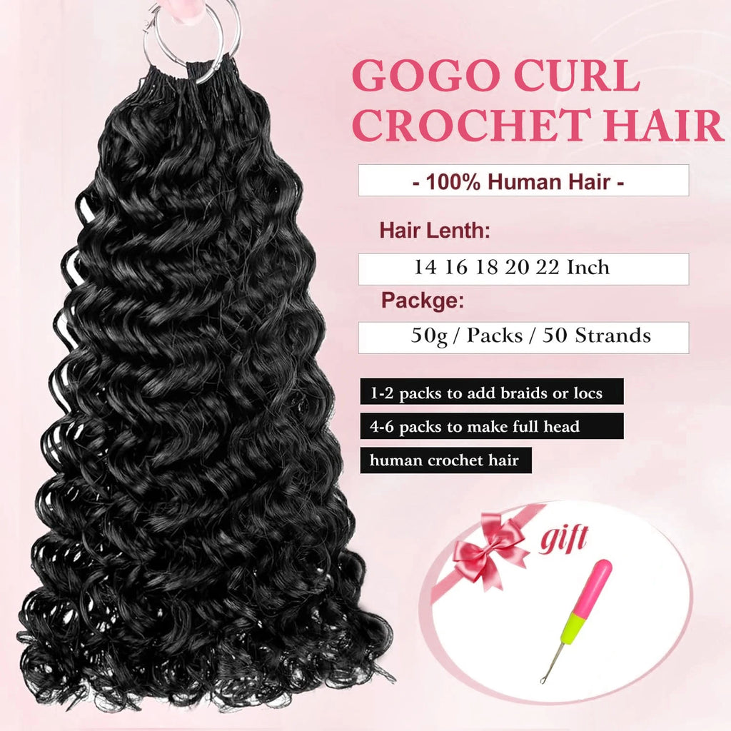 Extensions Crochet Water Wave Cheveux Humains Brésiliens Remy Hair Boho Braids Miracle Knots 10-24 Pouces – CLEVI Paris