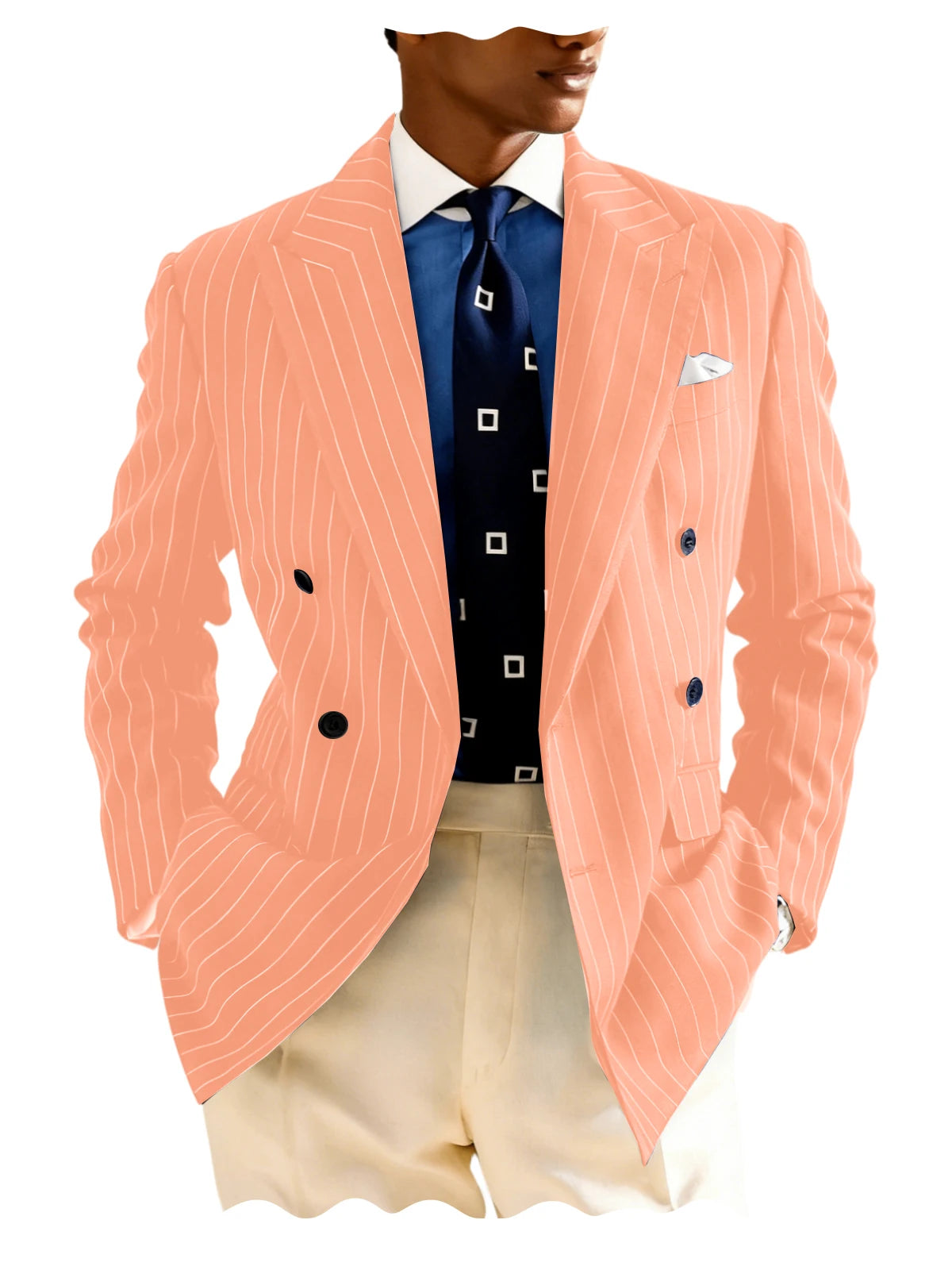 Blazer homme rayé à double boutonnage – CLEVI Paris
