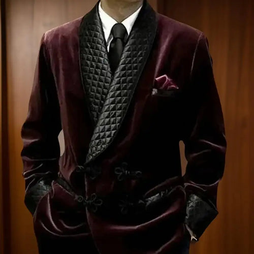 Blazer Long Velours Homme Rouge – CLEVI Paris