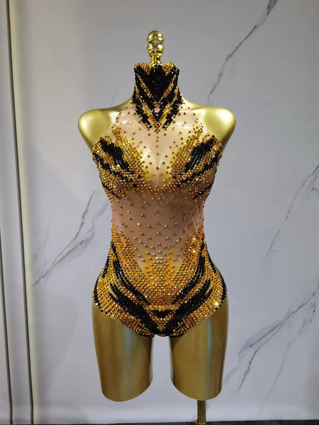 Body Sequins Femme Moulant Culotte Triangle Danse Scène Or Argent Orange – CLEVI Paris