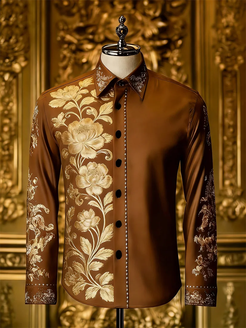 Chemise Homme Paisley à Manches Longues – CLEVI Paris