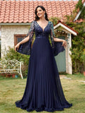 Robe de soirée longue à paillettes fendue – CLEVI Paris
