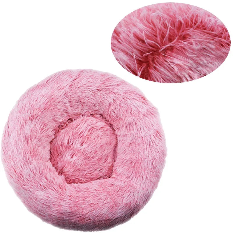 Panier rond chien et chat en peluche 40–90 cm – CLEVI Paris