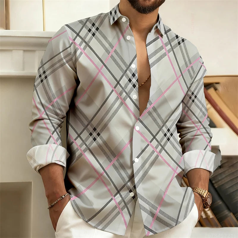 Chemise Homme Rayée Géométrique – CLEVI Paris