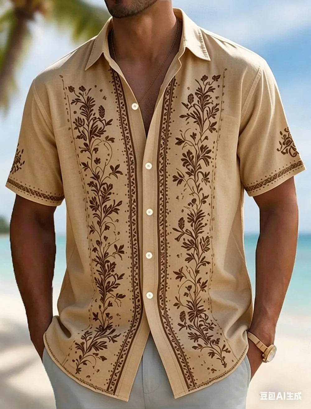 Chemise homme en lin à manches courtes – CLEVI Paris