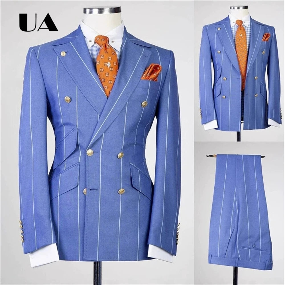 Costume Homme Bleu à Carreaux 2 Pièces – CLEVI