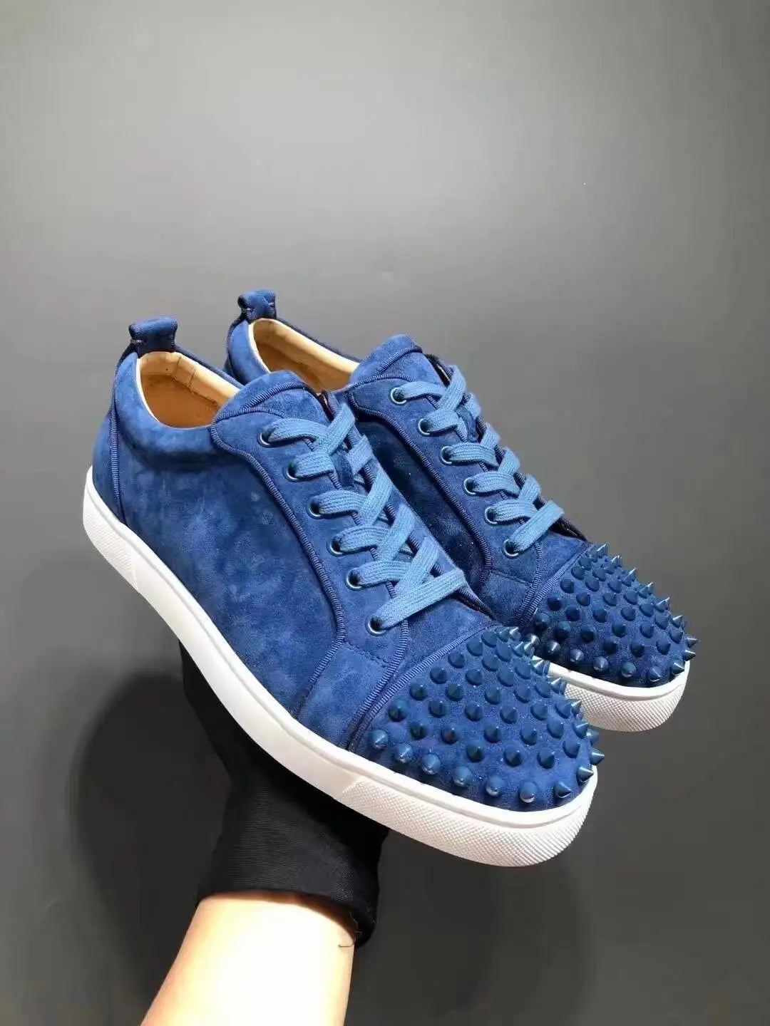 Sneakers Basses Patchwork Rivets Bout Rond Homme – CLEVI Paris