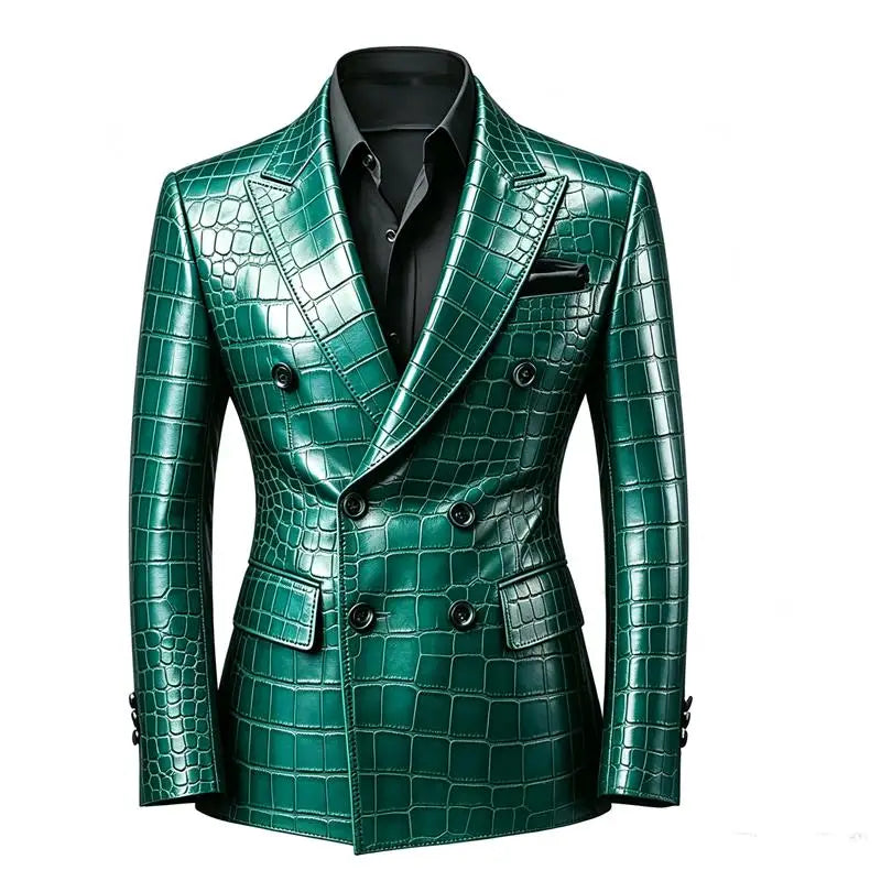 Blazer homme croisé motif crocodile – CLEVI Paris