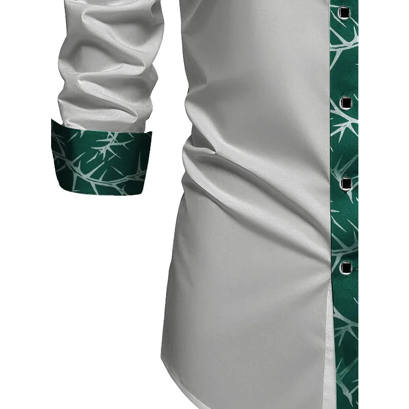 Chemise homme élégante imprimée à manches longues – CLEVI Paris