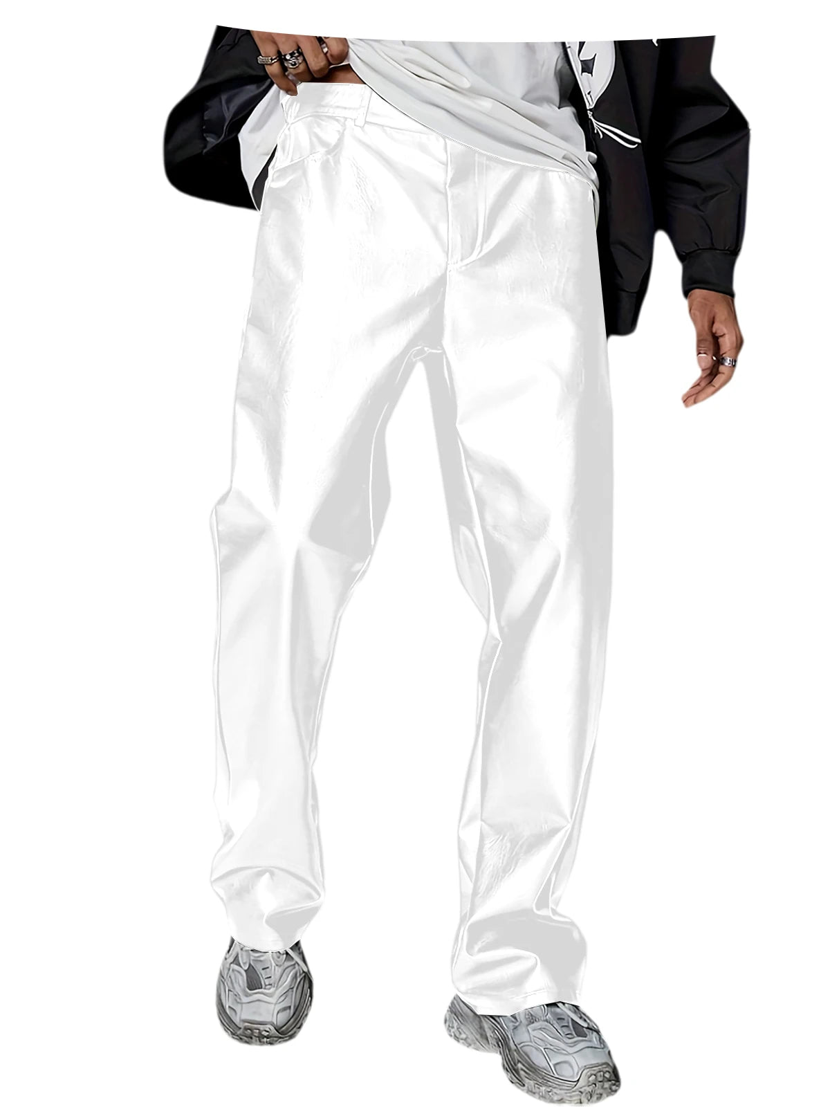 Pantalon homme en similicuir, coupe droite – CLEVI Paris