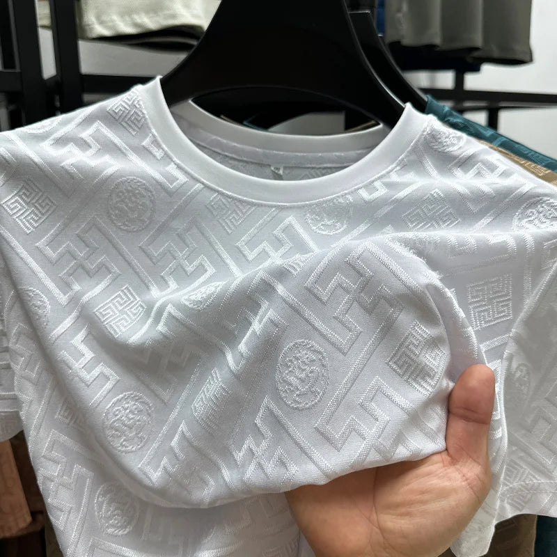 T-shirt Homme Soie Glacée Col Rond Manches Courtes – Léger Respirant Anti-Transpiration – 3 Coloris, M à 4XL – CLEVI Paris