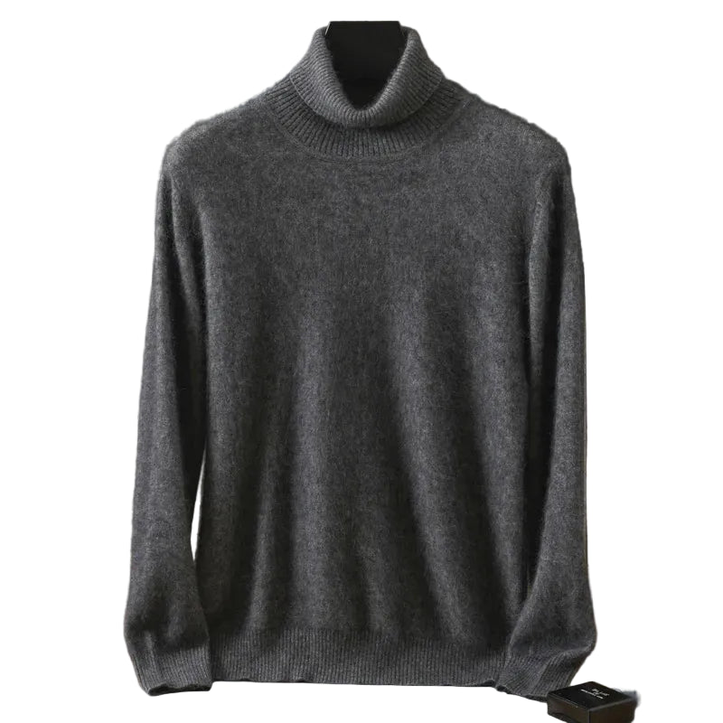 Pull homme à col roulé en maille unie – CLEVI Paris