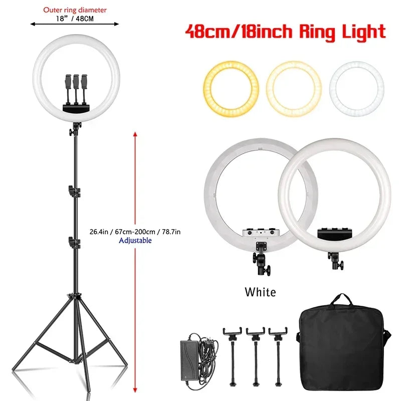 Anneau LED SH 18 pouces et supports au choix – CLEVI Paris