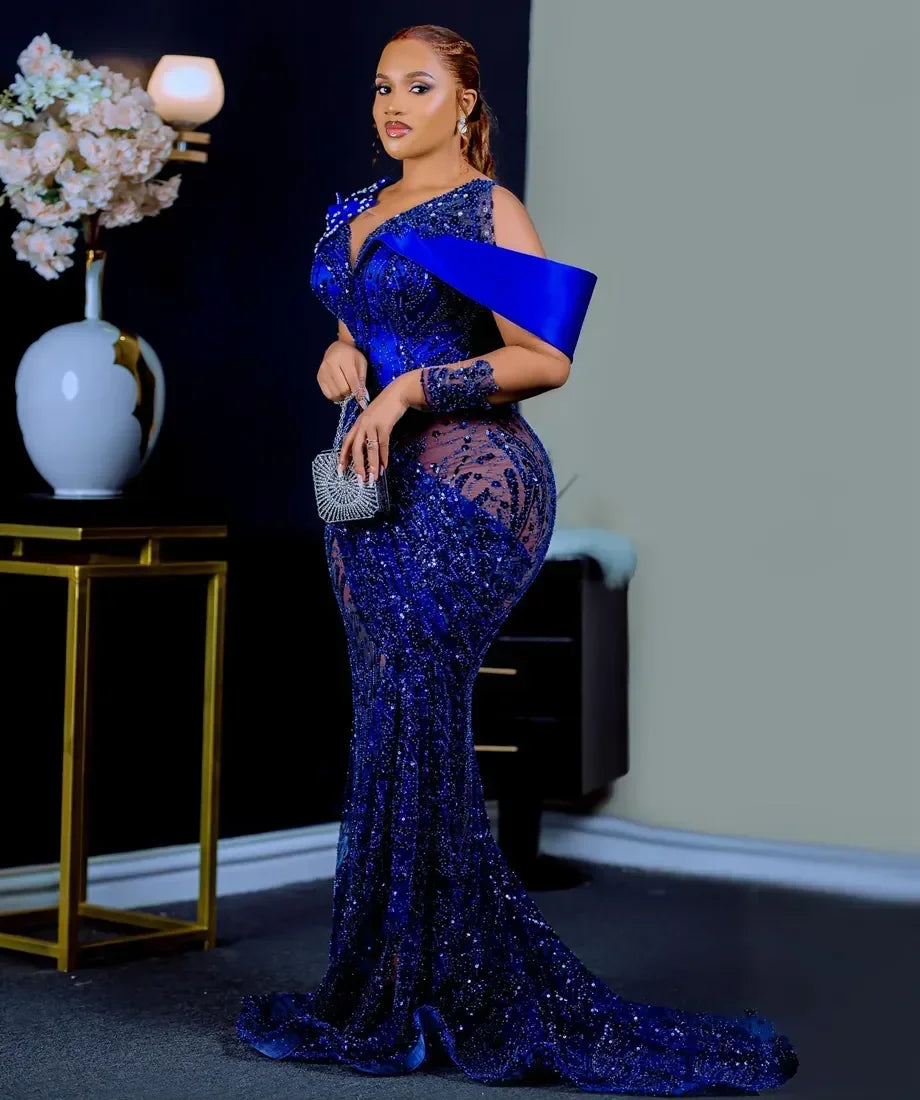 Robe de bal sirène perlée – CLEVI Paris