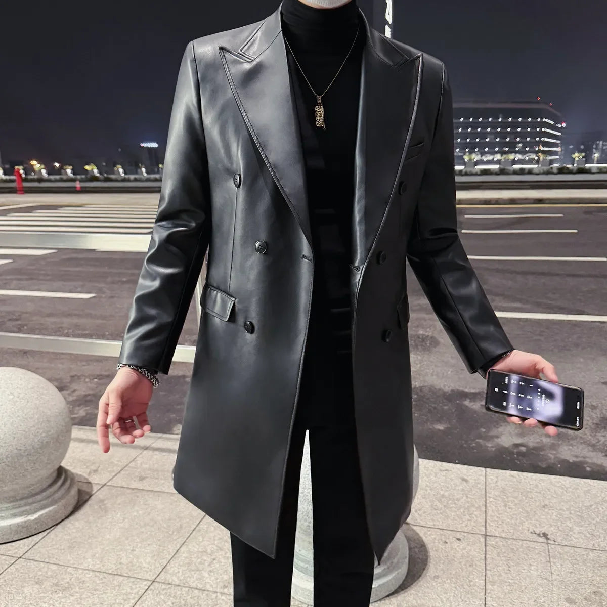 Blazer homme noir à double boutonnage – CLEVI Paris