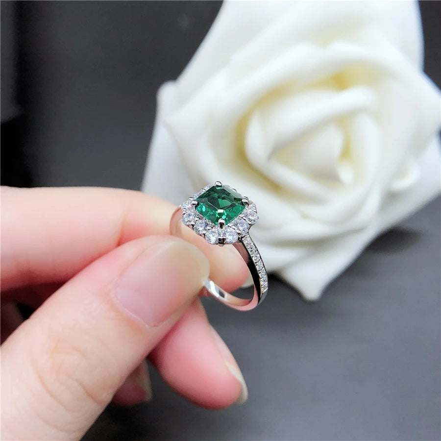 Bague Femme Émeraude Or Blanc 18K – CLEVI Paris