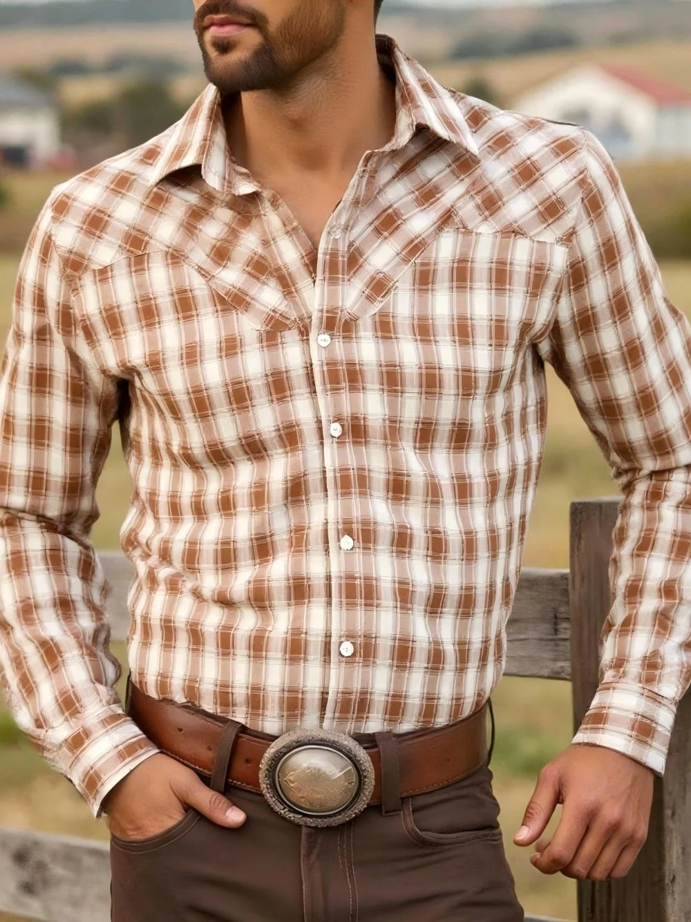 Chemise homme à carreaux manches longues – CLEVI Paris