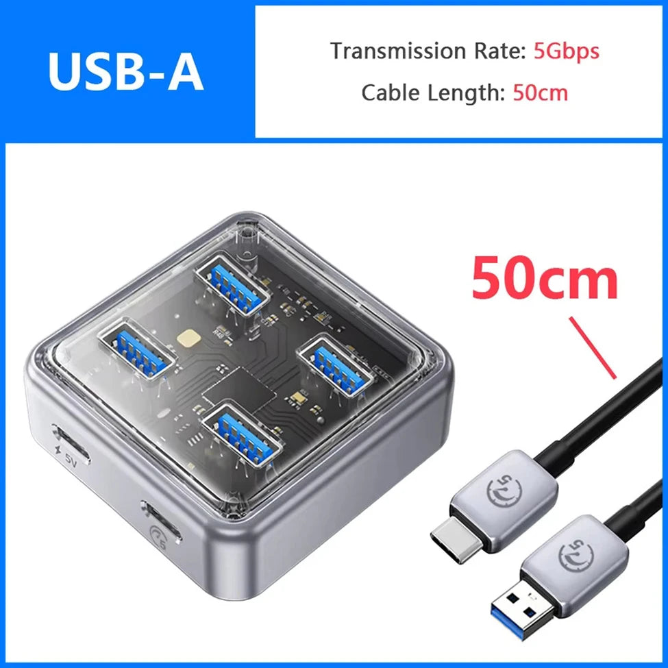 Hub USB ORICO 4 Ports 10Gbps USB-C 3.2 Docking Station PC Mac – CLEVI Paris