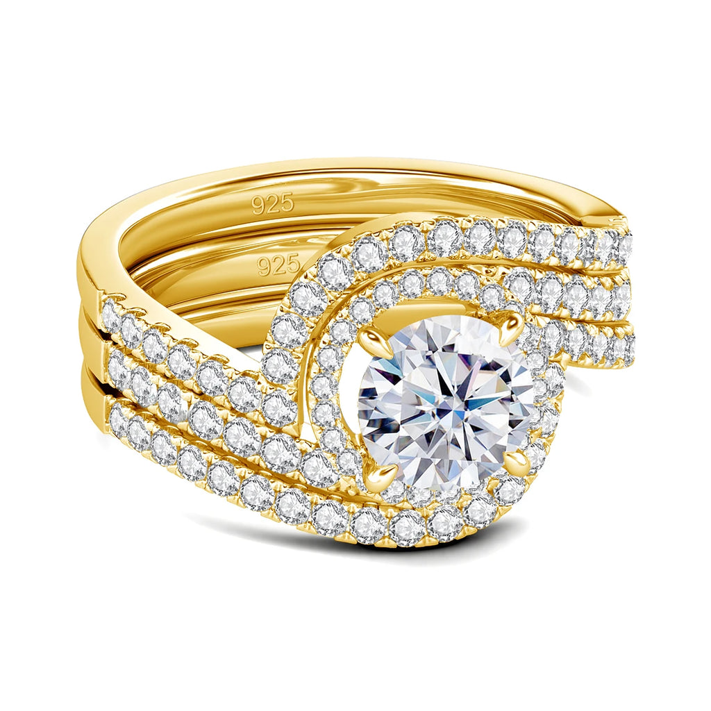 Set Bagues Moissanite Femme Or 2 Carats VVS1 – CLEVI Paris