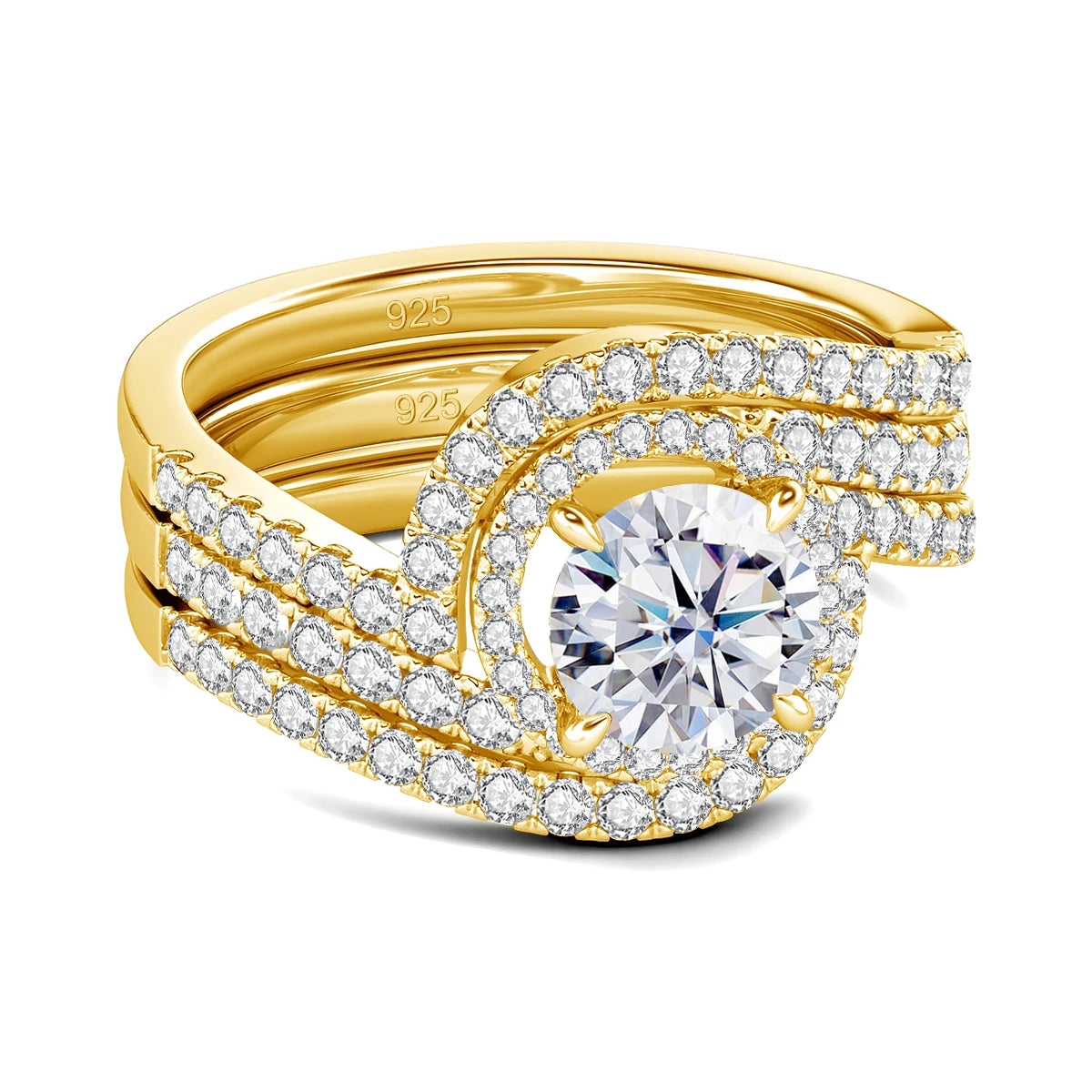 Set Bagues Moissanite Femme Or 2 Carats VVS1 – CLEVI Paris