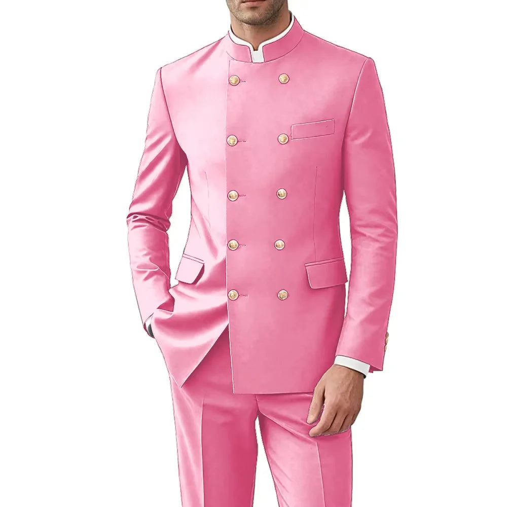 Costume Col Mandarin Homme Croisé – CLEVI Paris