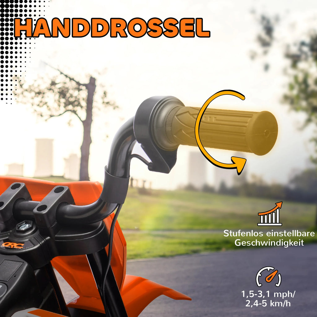Moto électrique enfant 12 V orange – CLEVI Paris